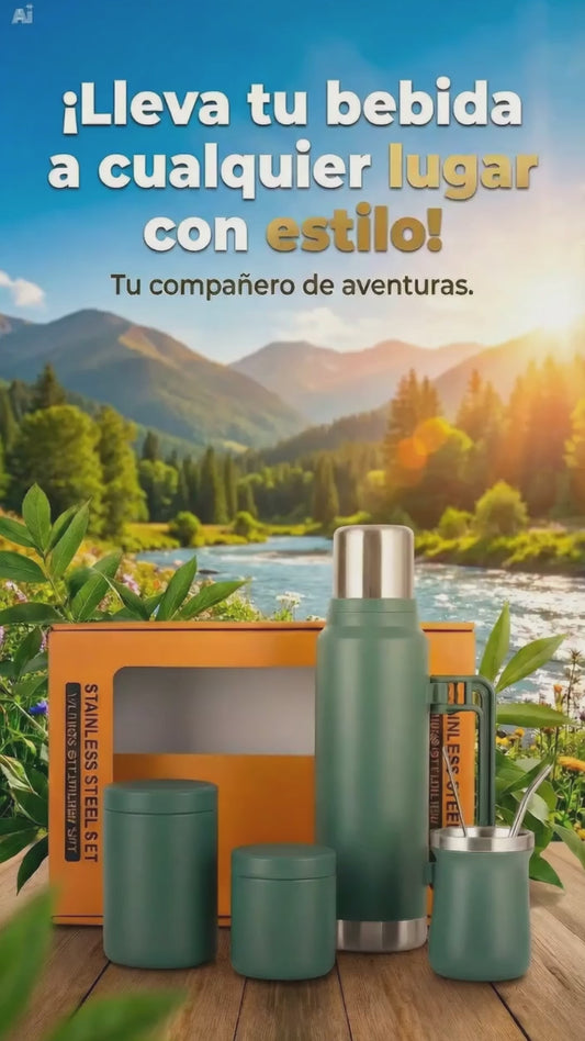 Set Termo Matero – 1.3 L + Mate